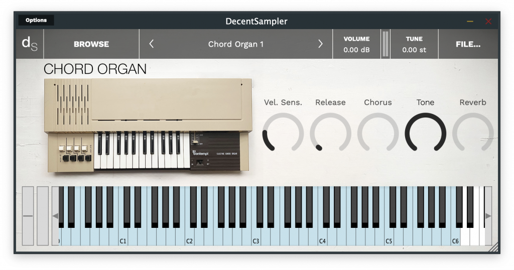 Chord Organ Sample Library UI