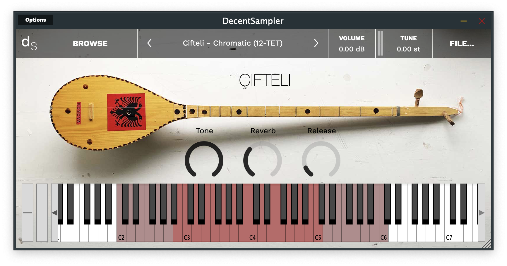 User interface for the Cifteli sample library