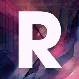 The logo and icon for Refractions effect plugin. It's a big R on an abstract background.